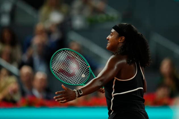 Mutua Madrid Open - Day Nine MADRID, SPAIN - APRIL 28: Hailey Baptiste of the United States celebrates victory against Aryna Sabalenka during their Women™s Singles Quarter-final match at Manolo Santana Stadium on day nine of the Mutua Madrid Open at La Caja Magica on April 28, 2026 in Madrid, Spain. Madrid Spain  Copyright: xJosexBretonx originalFilename:bretonhernandez-mutuamad260428_npYnl.jpg
