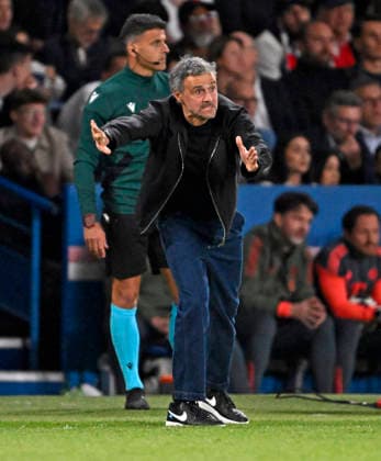 28.04.2026, Fussball UEFA Championsleague 2025 2026: Halbfinale Hinspiel, Paris St. Germain - FC Bayern München, im Stadion Parc de Princes in Paris (Frankreich). Trainer Luis Enrique (FC Paris Saint-Germain)