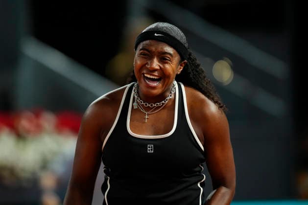 Mutua Madrid Open - Day Nine MADRID, SPAIN - APRIL 28: Hailey Baptiste of the United States reacts against Aryna Sabalenka during the Women s Singles quarter-final match on Day Nine of the Mutua Madrid Open at La Caja Magica on April 28, 2026 in Madrid, Spain. Madrid Spain  Copyright: xJosexBretonx originalFilename:bretonhernandez-mutuamad260428_npU18.jpg