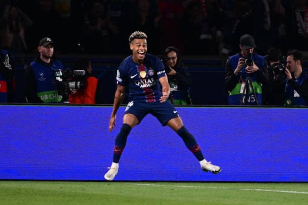 Torjubel zum 5:2 durch Ousmane Dembele 10 (Paris Saint-Germain), Paris Saint-Germain vs. FC Bayern München, Champions League, Halbfinale, 28.04.2026 Paris Paris Frankreich