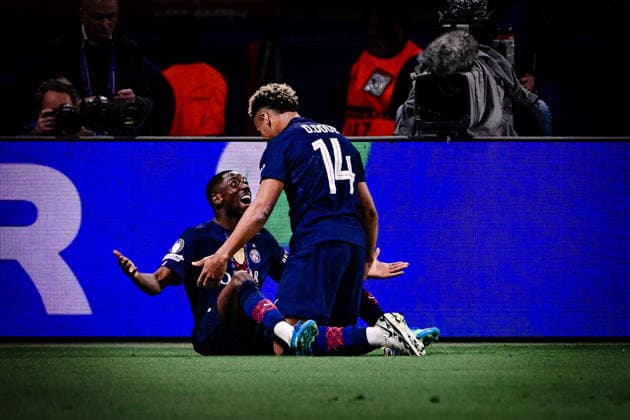 Torjubel zum 5:2 durch Ousmane Dembele 10 (Paris Saint-Germain), Paris Saint-Germain vs. FC Bayern München, Champions League, Halbfinale, 28.04.2026 Paris Paris Frankreich