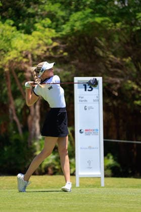 RIVIERA MAYA OPEN AT MAYAKOBA 2026 RIVIERA MAYA OPEN AT MAYAKOBA 2026 28042026 PLAYA DEL CARMEN, QUINTANA ROO. Action photo of Olivia Cowan of Germany, during practice day of the Riviera Maya Open at Mayakoba 2026 at El Camaleon Golf Club in Playa del Carmen, Mexico. Foto de accion de Olivia Cowan de Alemania, durante dia de practica del torneo Riviera Maya Open at Mayakoba 2026 celebrado en el Club de Golf El Camaleon en Playa del Carmen, Mexico. Photo by IMAGENSHOP AGENCIA FOTOGRAFICA PLAYA DEL CARMEN QUINTANA ROO MEXICO Copyright: xISABELAxQUIROZx