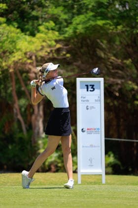 RIVIERA MAYA OPEN AT MAYAKOBA 2026 RIVIERA MAYA OPEN AT MAYAKOBA 2026 28042026 PLAYA DEL CARMEN, QUINTANA ROO. Action photo of Olivia Cowan of Germany, during practice day of the Riviera Maya Open at Mayakoba 2026 at El Camaleon Golf Club in Playa del Carmen, Mexico. Foto de accion de Olivia Cowan de Alemania, durante dia de practica del torneo Riviera Maya Open at Mayakoba 2026 celebrado en el Club de Golf El Camaleon en Playa del Carmen, Mexico. Photo by IMAGENSHOP AGENCIA FOTOGRAFICA PLAYA DEL CARMEN QUINTANA ROO MEXICO Copyright: xISABELAxQUIROZx