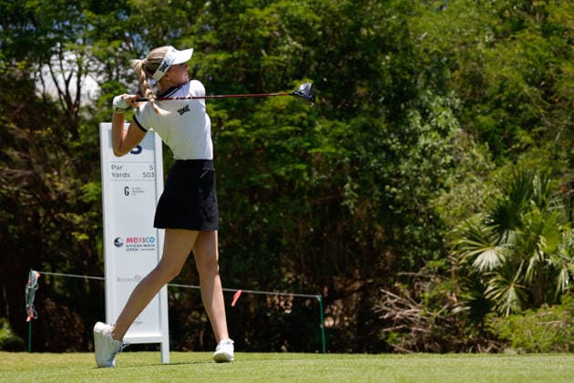 RIVIERA MAYA OPEN AT MAYAKOBA 2026 RIVIERA MAYA OPEN AT MAYAKOBA 2026 28042026 PLAYA DEL CARMEN, QUINTANA ROO. Action photo of Olivia Cowan of Germany, during practice day of the Riviera Maya Open at Mayakoba 2026 at El Camaleon Golf Club in Playa del Carmen, Mexico. Foto de accion de Olivia Cowan de Alemania, durante dia de practica del torneo Riviera Maya Open at Mayakoba 2026 celebrado en el Club de Golf El Camaleon en Playa del Carmen, Mexico. Photo by IMAGENSHOP AGENCIA FOTOGRAFICA PLAYA DEL CARMEN QUINTANA ROO MEXICO Copyright: xYOALIxMARTINEZx