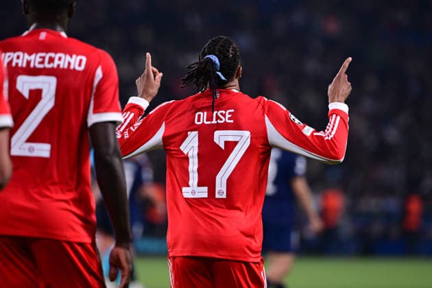 Torjubel zum 2:2 durch Michael Olise 17 (FC Bayern Muenchen), Paris Saint-Germain vs. FC Bayern München, Champions League, Halbfinale, 28.04.2026 Paris Paris Frankreich