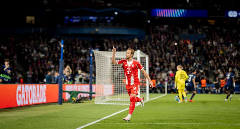 Paris, France. 28th Apr 2026. Goal celebration: Harry Kane (FCB) Paris Saint-Germain - FC Bayern München 28.04.2026