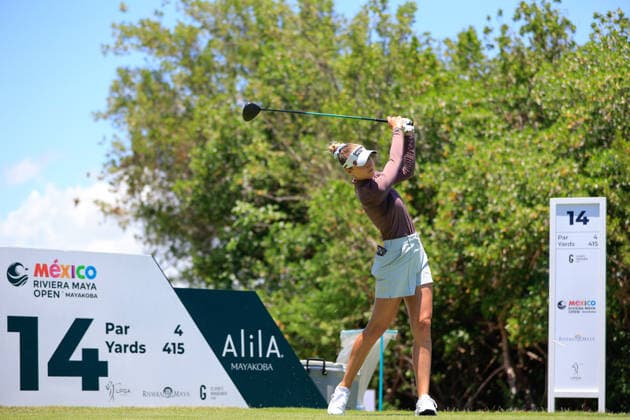 RIVIERA MAYA OPEN AT MAYAKOBA 2026 RIVIERA MAYA OPEN AT MAYAKOBA 2026 28042026 PLAYA DEL CARMEN, QUINTANA ROO. Action photo of Nelly Korda of the USA, during practice day of the Riviera Maya Open at Mayakoba 2026 at El Camaleon Golf Club in Playa del Carmen, Mexico. Foto de accion de Nelly Korda de Estados Unidos, durante dia de practica del torneo Riviera Maya Open at Mayakoba 2026 celebrado en el Club de Golf El Camaleon en Playa del Carmen, Mexico. Photo by IMAGENSHOP AGENCIA FOTOGRAFICA PLAYA DEL CARMEN QUINTANA ROO MEXICO Copyright: xISABELAxQUIROZx