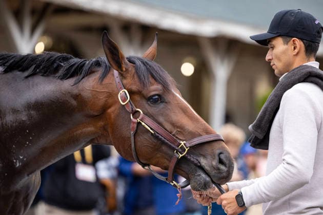 April 28, 2026, Louisville, Ky, USA: Golden Tempo gets a bath after exercising in preparation for the Kentucky Derby at Churchill Downs in Louisville, KY on April 28, 2026. Eclipse Sportswire CSM CSM Horse Racing 2026: Kentucky Derby Preparations APR 28  - ZUMAcs17 20260428_faf_cs17_118 Copyright: xCandicexChavezx