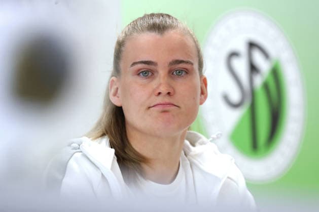 Präsentation neuer Sachsenpokal der Frauen; 28.04.2026 Celine Hauk (Co-Trainerin RB Leipzig II Frauen). Vorschau auf den Finaltag der Frauen und Juniorinnen. Sportschule Egidius Braun , 28.04.2026 Copyright: xBEAUTIFULxSPORTS JanxKaeferx