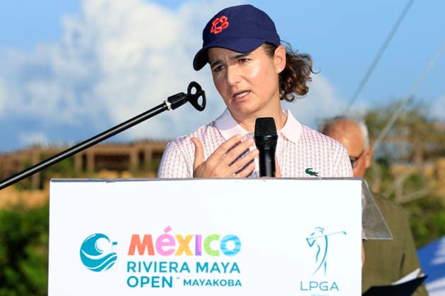 RIVIERA MAYA OPEN AT MAYAKOBA 2026 RIVIERA MAYA OPEN AT MAYAKOBA 2026 28042026 PLAYA DEL CARMEN, QUINTANA ROO. Action photo of mexican golf legend Lorena Ochoa, during the opening ceremony of the Riviera Maya Open at Mayakoba 2026 at El Camaleon Golf Club in Playa del Carmen, Mexico. Foto de accion de la leyenda mexicana del golf Lorena Ochoa, durante dia de practica del torneo Riviera Maya Open at Mayakoba 2026 celebrado en el Club de Golf El Camaleon en Playa del Carmen, Mexico. Photo by IMAGENSHOP AGENCIA FOTOGRAFICA PLAYA DEL CARMEN QUINTANA ROO MEXICO Copyright: xJorgexReyesx