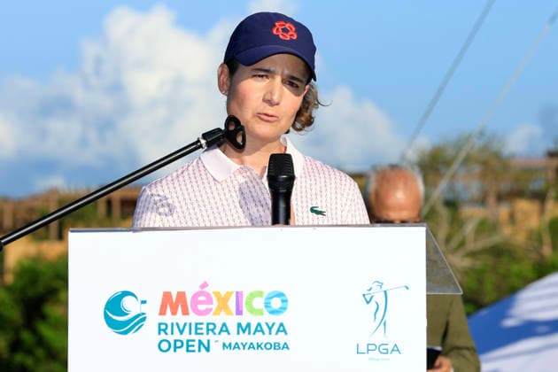 RIVIERA MAYA OPEN AT MAYAKOBA 2026 RIVIERA MAYA OPEN AT MAYAKOBA 2026 28042026 PLAYA DEL CARMEN, QUINTANA ROO. Action photo of mexican golf legend Lorena Ochoa, during the opening ceremony of the Riviera Maya Open at Mayakoba 2026 at El Camaleon Golf Club in Playa del Carmen, Mexico. Foto de accion de la leyenda mexicana del golf Lorena Ochoa, durante dia de practica del torneo Riviera Maya Open at Mayakoba 2026 celebrado en el Club de Golf El Camaleon en Playa del Carmen, Mexico. Photo by IMAGENSHOP AGENCIA FOTOGRAFICA PLAYA DEL CARMEN QUINTANA ROO MEXICO Copyright: xJorgexReyesx