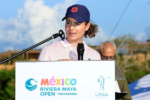RIVIERA MAYA OPEN AT MAYAKOBA 2026 RIVIERA MAYA OPEN AT MAYAKOBA 2026 28042026 PLAYA DEL CARMEN, QUINTANA ROO. Action photo of mexican golf legend Lorena Ochoa, during the opening ceremony of the Riviera Maya Open at Mayakoba 2026 at El Camaleon Golf Club in Playa del Carmen, Mexico. Foto de accion de la leyenda mexicana del golf Lorena Ochoa, durante dia de practica del torneo Riviera Maya Open at Mayakoba 2026 celebrado en el Club de Golf El Camaleon en Playa del Carmen, Mexico. Photo by IMAGENSHOP AGENCIA FOTOGRAFICA PLAYA DEL CARMEN QUINTANA ROO MEXICO Copyright: xJorgexReyesx