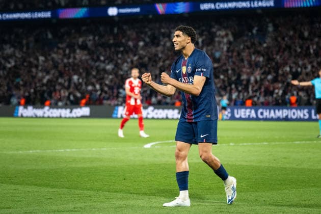 UEFA Champions League - Paris Saint-Germain v Bayern Munich Paris Saint-Germain defender Achraf Hakimi (2) during the UEFA Champions League semi-final first leg football match between Paris Saint-Germain (PSG) and Bayern Munich at the Parc des Princes in Paris on April 28, 2026. Photo by Alexis Jumeau ABACAPRESS.COM  Copyright: xJumeauxAlexis ABACAx