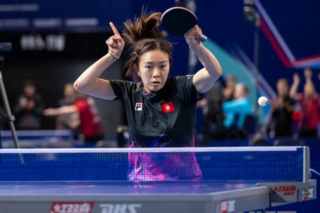 (260429) -- LONDON, April 29, 2026 -- Ng Wing Lam of China s Hong Kong hits a return during the women s group match against Men Shuohan of the Netherlands at the ITTF World Team Table tennis, Tischtennis Championships Finals in London, Britain on April 28, 2026. (Photo by Xinhua) (SP)BRITAIN-LONDON-TABLE TENNIS-ITTF WORLD TEAM CHAMPIONSHIPS FINALS-WOMEN S StephenxChung 
