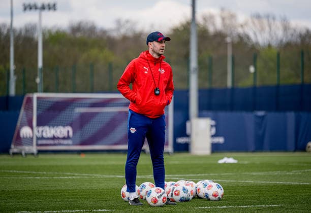 Leipzigs Cheftrainer Trainer Coach Ole Werner. Training RB Leipzig am 21. April 2026. Red Bull Akademie, Leipzig. Training RB Leipzig *** Leipzigs head coach Coach Ole Werner Training RB Leipzig on April 21, 2026 Red Bull Academy, Leipzig Training RB Leipzig
