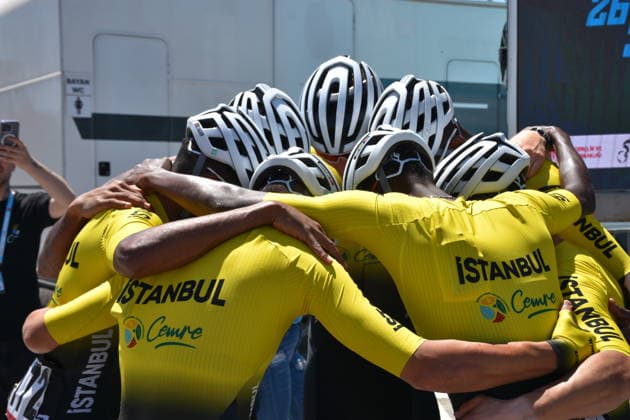 61st Presidential Cycling Tour of Turkiye MUGLA, TURKIYE - APRIL 29: Cyclists gather ahead of the 130.4-kilometer Marmaris-Fethiye stage, within the 61st Presidential Cycling Tour of Turkiye, an eight-stage race in the ProSeries category, on April 29, 2026 in Mugla, Turkiye. Sabri Kesen Anadolu Mugla Turkey. Editorial use only. Please get in touch for any other usage.  Copyright: x2026xAnadoluxSabrixKesenx