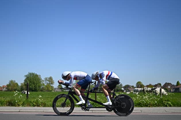 UCI Para Cycling Road World Cup: Round 2 Picture by Mathew Wells SWpix.com - 29 04 2026 - Cycling - UCI Para Cycling Road World Cup: Round 2 - Gistel, West Flanders, Belgium - MB Individual Time Trial (ITT) - Chris McDonald (Great Britain) piloted by John Archibald Copyright: x xSWpix.comx(t axPhotographyxHubxLtd)xMathewxWells SWpix.comx SWP-3030-13547