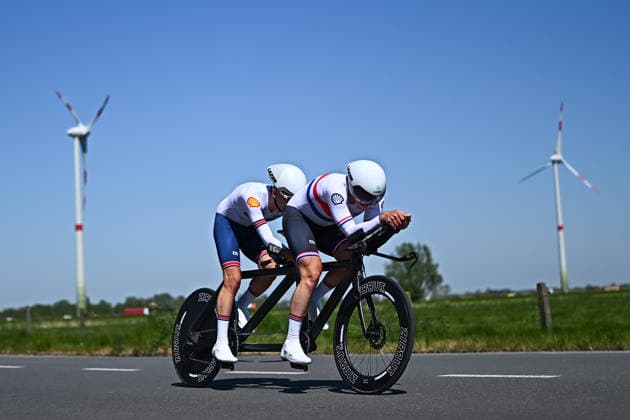 UCI Para Cycling Road World Cup: Round 2 Picture by Mathew Wells SWpix.com - 29 04 2026 - Cycling - UCI Para Cycling Road World Cup: Round 2 - Gistel, West Flanders, Belgium - MB Individual Time Trial (ITT) - Christopher Wilkins (Great Britain) piloted by Adam Duggleby Copyright: x xSWpix.comx(t axPhotographyxHubxLtd)xMathewxWells SWpix.comx SWP-3030-13548