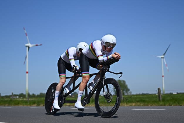 UCI Para Cycling Road World Cup: Round 2 Picture by Mathew Wells SWpix.com - 29 04 2026 - Cycling - UCI Para Cycling Road World Cup: Round 2 - Gistel, West Flanders, Belgium - MB Individual Time Trial (ITT) - Steven Kemp (Australia) piloted by Hugh Harvey Copyright: x xSWpix.comx(t axPhotographyxHubxLtd)xMathewxWells SWpix.comx SWP-3030-13551