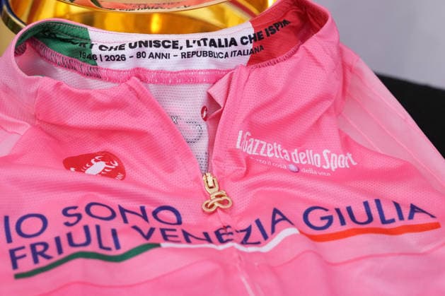 the pink jersey of the Giro d Italia during the Presentation of the Grand Arrival of the 109th Giro d Italia at the Rome s Campidoglio, Italy - Wednesday April 29, 2026 - ( Photo by Alfredo Falcone LaPresse )  Copyright: xAlfredoxFalcone LaPressex