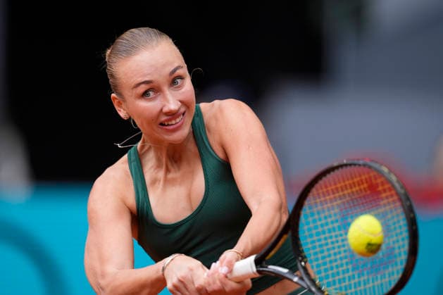 April 29, 2026, Madrid, Madrid, Spain: Anastasia Potapova of Austria plays against Karolina Pliskova of Czech Republic during the Mutua Madrid Open 2026, ATP, Tennis Herren Masters 1000 and WTA, Tennis Damen 1000, at La Caja Magica on April 29, 2026 in Madrid, Spain. Madrid Spain - ZUMAa181 20260429_zaa_a181_006 Copyright: xOscarxJ.xBarrosox