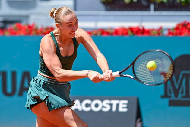 April 29, 2026, Madrid, Madrid, Spain: ANASTASIA POTAPOVA of Austria †WILSON during the Mutua Madrid Open 2026, ATP, Tennis Herren Masters 1000 and WTA, Tennis Damen 1000 tennis tournament, celebrated at Caja Magica on April 29, 2026 in Madrid, Spain. Madrid Spain - ZUMAc312 20260429_zsp_c312_063 Copyright: xOscarxManuelxSanchezx