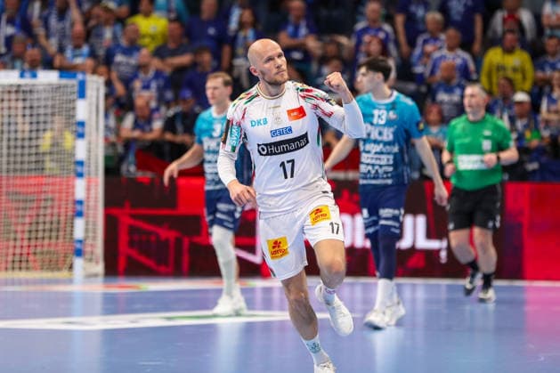 29.04.2026, xgox, Handball - EHF Champions League - 1 4 Finale Pick Szeged - SC Magdeburg v.l. Tim Hornke (Magdeburg, 17) Jubel, Torjubel, jubelt ueber das Tor, celebrate the goal, celebration Szeged
