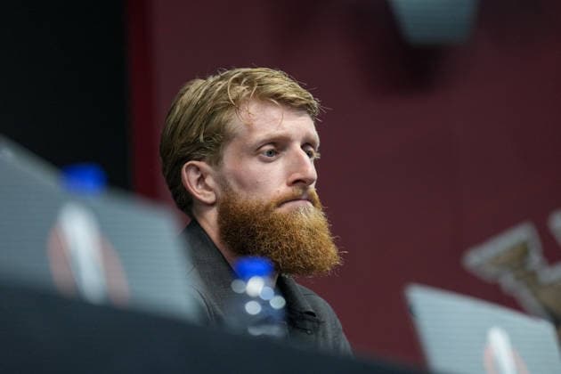 Jan-Niklas Beste (SC Freiburg, 19) Pressekonferenz, Presse, PK, Portugal, Fussball, UEFA Europa League, Halbfinale, Hinspiel, 2025 2026, SC Braga vs. SC Freiburg, 29.04.2026, Estadio Municipal de Braga, Braga, Braga Estadio Municipal de Braga Cavado Portugal Copyright: xArnexAmbergx