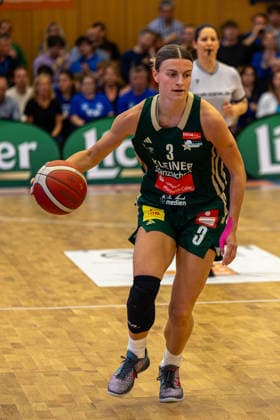 Damen Basketball Bundesliga 1. DBBL, BC Pharmaserv Marburg vs. Rutronik Stars Keltern, Sporthalle Georg-Gassmann-Stadion Marburg; 29.04.2026 Damen Basketball Bundesliga DBBL, Marburg, Germany - 29.04.2026: Alexandra Wilke (Rutronik Stars Keltern, 3) am Ball, 1. DBBL, Spiel des BC Marburg vs. Rutronik Stars Keltern, Sporthalle Georg-Gassmann-Stadion Marburg Copyright: xBEAUTIFULxSPORTS Freudensteinx