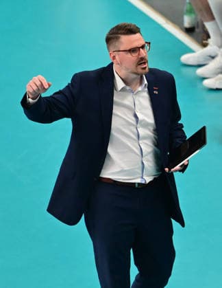 GER; 1.VBL, Play Off Finale, SVG Lueneburg vs Berlin Recycling Volleys 29.04.2026, GER; 1. VBL, PLay Off Fnale, SVG Lueneburg vs Berlin Recycling Volleys, im Bild Trainer Markus Steuerwald (Berlin)
