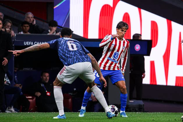 UEFA Champions League semifinals: Atletico de Madrid vs Arsenal April 29, Madrid, Madrid, Spain: Giuliano Simeone of Atletico de Madrid while Gabriel Magalhaes of Arsenal defended him during UEFA Champions League 2025 26 match beetween Atletico de Madrid and Arsenal at Riyadh Air Metropolitano on April 29, 2026, in Madrid, Spain. Madrid Spain Madrid Madrid Spain Real Madrid C.F. v Manchester City - UEFA Champions League 2025 Copyright: xAlejandroxMatiasx