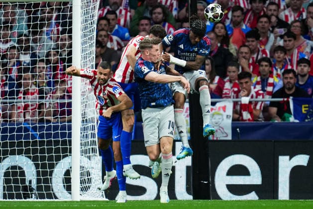 260429 Viktor Gyökeres of Arsenal during the UEFA Champions League semifinal match between Atletico Madrid and Arsenal on April 29, 2026 in Madrid. Photo: Bagu Blanco BILDBYRAN COP 18 XY0118 fotboll football soccer fotball uefa champions league champions league semifinal semifinals atletico madrid arsenal bbeng Copyright: BAGUxBLANCO BB260429BB341