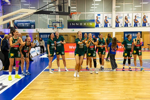Damen Basketball Bundesliga 1. DBBL, BC Pharmaserv Marburg vs. Rutronik Stars Keltern, Sporthalle Georg-Gassmann-Stadion Marburg; 29.04.2026 Damen Basketball Bundesliga DBBL, Marburg, Germany - 29.04.2026: xxxx, 1. DBBL, Spiel des BC Marburg vs. Rutronik Stars Keltern, Sporthalle Georg-Gassmann-Stadion Marburg Copyright: xBEAUTIFULxSPORTS Freudensteinx