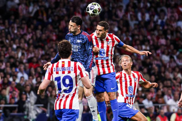 UEFA Champions League semifinals: Atletico de Madrid vs Arsenal April 29, Madrid, Madrid, Spain: Koke and Martinelli figth for the ball during UEFA Champions League 2025 26 match beetween Atletico de Madrid and Arsenal at Riyadh Air Metropolitano on April 29, 2026, in Madrid, Spain. Madrid Spain Madrid Madrid Spain Real Madrid C.F. v Manchester City - UEFA Champions League 2025 Copyright: xAlejandroxMatiasx