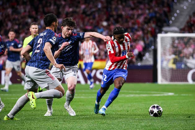 UEFA Champions League semifinals: Atletico de Madrid vs Arsenal April 29, Madrid, Madrid, Spain: Ademola Lookman fight for the ball with Declan Rice during UEFA Champions League 2025 26 match beetween Atletico de Madrid and Arsenal at Riyadh Air Metropolitano on April 29, 2026, in Madrid, Spain. Madrid Spain Madrid Madrid Spain Real Madrid C.F. v Manchester City - UEFA Champions League 2025 Copyright: xAlejandroxMatiasx