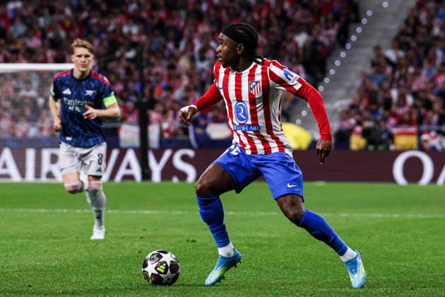 UEFA Champions League semifinals: Atletico de Madrid vs Arsenal April 29, Madrid, Madrid, Spain: Ademola Lookman figth with the ball during UEFA Champions League 2025 26 match beetween Atletico de Madrid and Arsenal at Riyadh Air Metropolitano on April 29, 2026, in Madrid, Spain. Madrid Spain Madrid Madrid Spain Real Madrid C.F. v Manchester City - UEFA Champions League 2025 Copyright: xAlejandroxMatiasx