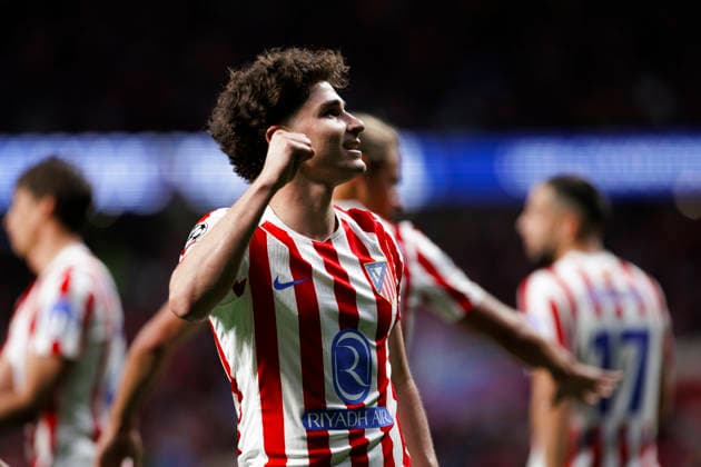 UEFA champions league - Atletico de Madrid vs Arsenal MADRID,SPAIN - 29 April:Julian Alvarez of Atletico de Madrid celebrates a goal during the UEFA Champions League 2025 26 semifinal first Leg match between Atletico de Madrid and Arsenal at Riyadh Air Metropolitano Stadium. (Photo by Guille Martinez f22photo) Madrid Riyadh Air Metropolitano Stadium Spain Copyright: xGuillermoxMartinezx