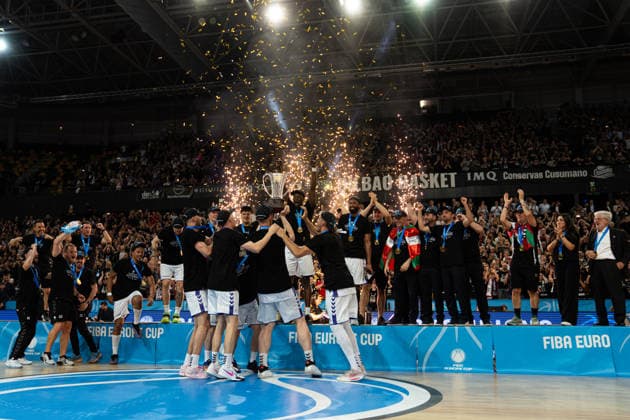 BILBAO, SPAIN - April 29: during the FIBA Europe Cub Final between Bilbao Basket and PAOK at Bilbao Arena on April 29, 2026 in Bilbao, Spain. (Photo by Ibai Tudanca) Copyright: xIbaixTudancax