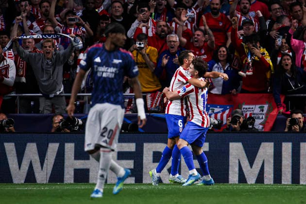 UEFA Champions League semifinals: Atletico de Madrid vs Arsenal April 29, Madrid, Madrid, Spain: Julian Alvarez celebrates his goal during UEFA Champions League 2025 26 match beetween Atletico de Madrid and Arsenal at Riyadh Air Metropolitano on April 29, 2026, in Madrid, Spain. Madrid Spain Madrid Madrid Spain Real Madrid C.F. v Manchester City - UEFA Champions League 2025 Copyright: xAlejandroxMatiasx