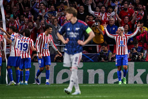 UEFA Champions League semifinals: Atletico de Madrid vs Arsenal April 29, Madrid, Madrid, Spain: Julian Alvarez celebrates his goal during UEFA Champions League 2025 26 match beetween Atletico de Madrid and Arsenal at Riyadh Air Metropolitano on April 29, 2026, in Madrid, Spain. Madrid Spain Madrid Madrid Spain Real Madrid C.F. v Manchester City - UEFA Champions League 2025 Copyright: xAlejandroxMatiasx
