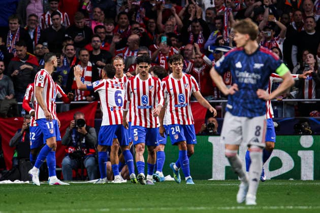 UEFA Champions League semifinals: Atletico de Madrid vs Arsenal April 29, Madrid, Madrid, Spain: Julian Alvarez celebrates his goal during UEFA Champions League 2025 26 match beetween Atletico de Madrid and Arsenal at Riyadh Air Metropolitano on April 29, 2026, in Madrid, Spain. Madrid Spain Madrid Madrid Spain Real Madrid C.F. v Manchester City - UEFA Champions League 2025 Copyright: xAlejandroxMatiasx