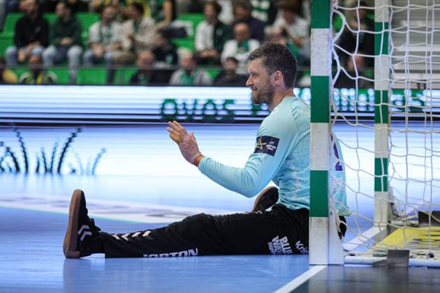 1Landin, Niklas ALLBORG in action during the match between Sporting Clube de Portugal vs AALBORG HANDBOLD, valid for Machineseeker EHF Champions League Quarter-finals 2025 2026 at Pavilhao Joao Rocha in Lisbon on 29 Apri 2026. Lisbon Pavilhao Joao Rocha Lisbon Portugal Copyright: xIMAGOx xPRIMExSPORTSxIMAGESx xANGELOxMOREIRAx