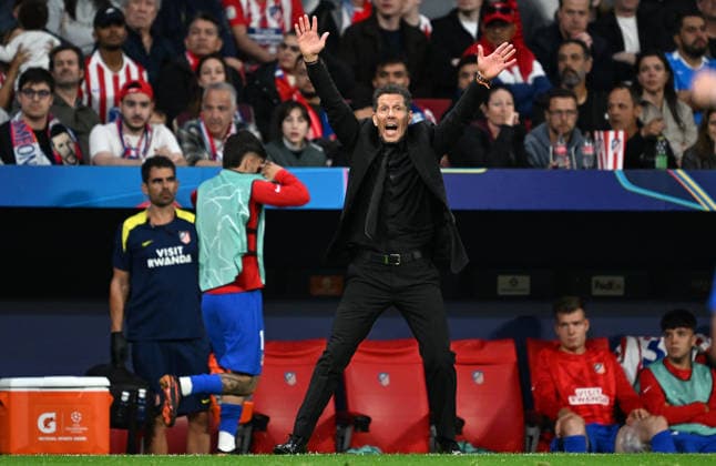 Atletico Madrid v Arsenal - UEFA Champions League MADRID, SPAIN - APRIL 29: Head coach Diego Simeone of Atletico Madrid is seen during the first leg of the UEFA Champions League semifinals match between Atletico Madrid and Arsenal at Riyadh Air Metropolitano Stadium in Madrid, Spain on April 29, 2026. Burak Akbulut Anadolu Madrid Spain. Editorial use only. Please get in touch for any other usage.  Copyright: x2026xAnadoluxBurakxAkbulutx
