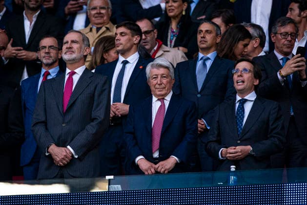UEFA Champions League - Atletico de Madrid v ARSENAL FC. Semi-final, first leg match. UEFA Champions League - Atletico de Madrid v Arsenal FC. Spanish King Felipe VI (l) during Champions League 2025 2026, semi-final, first leg match.April 29, 2026 (ALTERPHOTOS Tomas Garrido) MadridSpain  Copyright: xTomasxGarridox