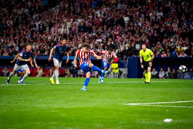 UEFA Champions League - Atletico de Madrid v ARSENAL FC. Semi-final, first leg match. UEFA Champions League - Atletico de Madrid v Arsenal FC.Atletico de Madrid s Julian Alvarez during Champions League 2025 2026, semi-final, first leg match.April 29, 2026 (ALTERPHOTOS Tomas Garrido) MadridSpain  Copyright: xTomasxGarridox