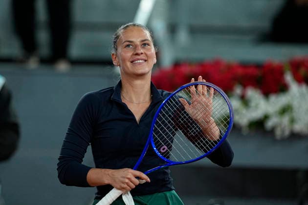 April 29, 2026, Madrid, Madrid, Spain: Marta Kostyuk of Ukraine reacts after winning against Linda Noskova of Czech Republic during the Mutua Madrid Open 2026 at La Caja Magica on April 29, 2026 in Madrid, Spain. Madrid Spain - ZUMAa181 20260429_zaa_a181_341 Copyright: xOscarxJ.xBarrosox