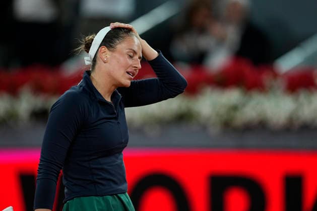 April 29, 2026, Madrid, Madrid, Spain: Marta Kostyuk of Ukraine reacts after winning against Linda Noskova of Czech Republic during the Mutua Madrid Open 2026 at La Caja Magica on April 29, 2026 in Madrid, Spain. Madrid Spain - ZUMAa181 20260429_zaa_a181_336 Copyright: xOscarxJ.xBarrosox