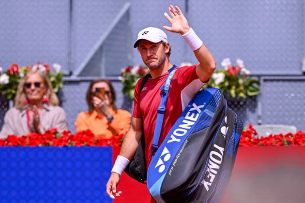April 30, 2026, Madrid, Madrid, Spain: CASPER RUUD of norway - YONEX during the Mutua Madrid Open 2026, ATP, Tennis Herren Masters 1000 and WTA, Tennis Damen 1000 tennis tournament, celebrated at Caja Magica on April 30, 2026 in Madrid, Spain. Madrid Spain - ZUMAc312 20260430_zsp_c312_057 Copyright: xOscarxManuelxSanchezx
