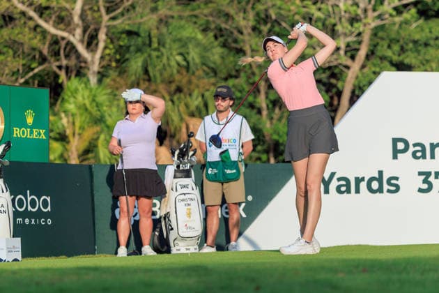 RIVIERA MAYA OPEN AT MAYAKOBA 2026 RIVIERA MAYA OPEN AT MAYAKOBA 2026 DAY 1 30042026 PLAYA DEL CARMEN, QUINTANA ROO. Action photo of Olivia Cowan of Germany, during day 1 of the Riviera Maya Open at Mayakoba 2026 at El Camaleon Golf Club in Playa del Carmen, Mexico. Foto de accion de Olivia Cowan de Alemania, durante el dia 1 del torneo Riviera Maya Open at Mayakoba 2026 celebrado en el Club de Golf El Camaleon en Playa del Carmen, Mexico. Photo by IMAGENSHOP AGENCIA FOTOGRAFICA PLAYA DEL CARMEN QUINTANA ROO MEXICO Copyright: xMIKIOxWATANABEx