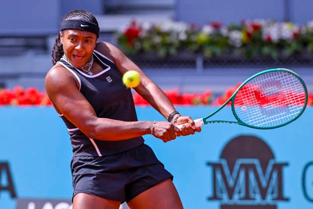 April 30, 2026, Madrid, Madrid, Spain: HALLEY BAPTISTE of united states during the Mutua Madrid Open 2026, ATP, Tennis Herren Masters 1000 and WTA, Tennis Damen 1000 tennis tournament, celebrated at Caja Magica on April 30, 2026 in Madrid, Spain. Madrid Spain - ZUMAc312 20260430_zsp_c312_199 Copyright: xOscarxManuelxSanchezx
